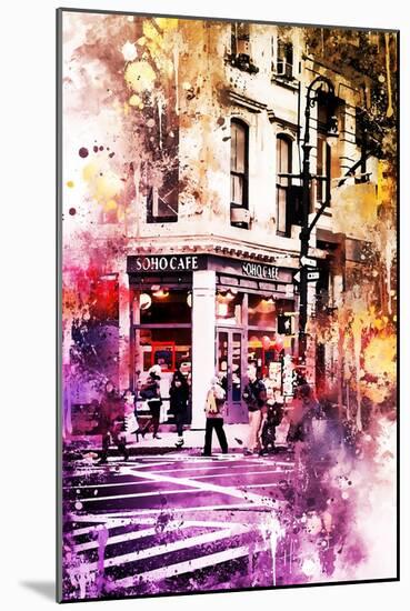 NYC Watercolor Collection - Soho Cafe-Philippe Hugonnard-Mounted Art Print