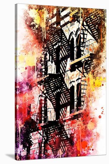 NYC Watercolor Collection - Stairs Shadows-Philippe Hugonnard-Stretched Canvas