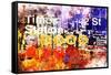 NYC Watercolor Collection - Subway 42 Street-Philippe Hugonnard-Framed Stretched Canvas