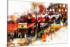 NYC Watercolor Collection - Subway Brooklyn-Philippe Hugonnard-Stretched Canvas