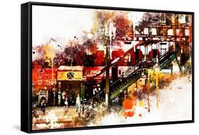 NYC Watercolor Collection - Subway Brooklyn-Philippe Hugonnard-Framed Stretched Canvas