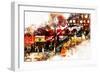 NYC Watercolor Collection - Subway Brooklyn-Philippe Hugonnard-Framed Premium Giclee Print