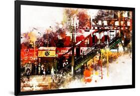 NYC Watercolor Collection - Subway Brooklyn-Philippe Hugonnard-Framed Art Print