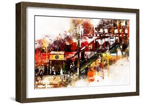 NYC Watercolor Collection - Subway Brooklyn-Philippe Hugonnard-Framed Art Print