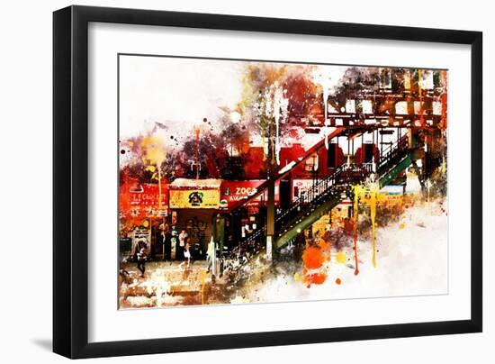 NYC Watercolor Collection - Subway Brooklyn-Philippe Hugonnard-Framed Art Print