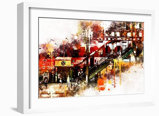 NYC Watercolor Collection - Subway Brooklyn-Philippe Hugonnard-Framed Art Print