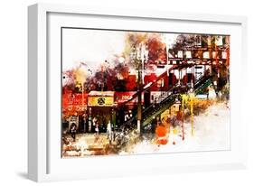 NYC Watercolor Collection - Subway Brooklyn-Philippe Hugonnard-Framed Art Print