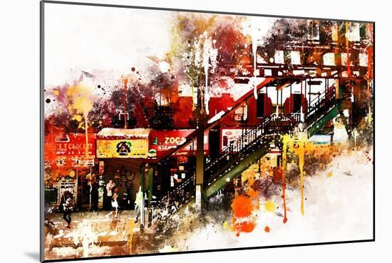 NYC Watercolor Collection - Subway Brooklyn-Philippe Hugonnard-Mounted Art Print