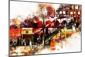 NYC Watercolor Collection - Subway Brooklyn-Philippe Hugonnard-Mounted Art Print