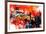 NYC Watercolor Collection - Subway Red Night-Philippe Hugonnard-Framed Art Print