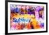 NYC Watercolor Collection - Subway Station-Philippe Hugonnard-Framed Art Print