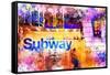 NYC Watercolor Collection - Subway Station-Philippe Hugonnard-Framed Stretched Canvas