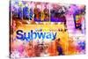 NYC Watercolor Collection - Subway Station-Philippe Hugonnard-Stretched Canvas