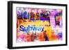 NYC Watercolor Collection - Subway Station-Philippe Hugonnard-Framed Premium Giclee Print