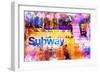 NYC Watercolor Collection - Subway Station-Philippe Hugonnard-Framed Premium Giclee Print