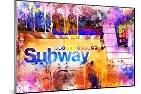 NYC Watercolor Collection - Subway Station-Philippe Hugonnard-Mounted Art Print