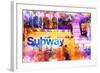 NYC Watercolor Collection - Subway Station-Philippe Hugonnard-Framed Art Print