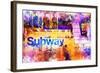 NYC Watercolor Collection - Subway Station-Philippe Hugonnard-Framed Art Print