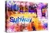 NYC Watercolor Collection - Subway Station-Philippe Hugonnard-Stretched Canvas