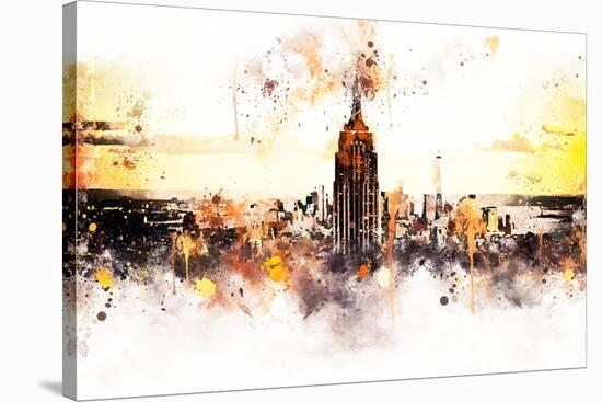 NYC Watercolor Collection - Sunset Skyline-Philippe Hugonnard-Stretched Canvas