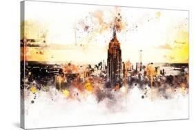 NYC Watercolor Collection - Sunset Skyline-Philippe Hugonnard-Stretched Canvas