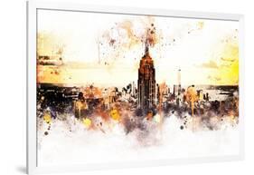 NYC Watercolor Collection - Sunset Skyline-Philippe Hugonnard-Framed Art Print