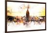 NYC Watercolor Collection - Sunset Skyline-Philippe Hugonnard-Framed Art Print