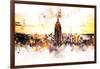 NYC Watercolor Collection - Sunset Skyline-Philippe Hugonnard-Framed Art Print