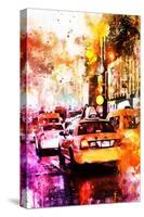 NYC Watercolor Collection - Taxis Night-Philippe Hugonnard-Stretched Canvas