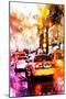 NYC Watercolor Collection - Taxis Night-Philippe Hugonnard-Mounted Art Print