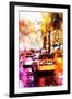 NYC Watercolor Collection - Taxis Night-Philippe Hugonnard-Framed Art Print