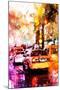 NYC Watercolor Collection - Taxis Night-Philippe Hugonnard-Mounted Art Print