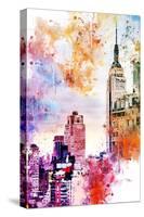 NYC Watercolor Collection - The Empire State Building-Philippe Hugonnard-Stretched Canvas