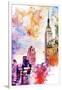 NYC Watercolor Collection - The Empire State Building-Philippe Hugonnard-Framed Art Print