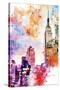 NYC Watercolor Collection - The Empire State Building-Philippe Hugonnard-Stretched Canvas