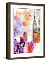 NYC Watercolor Collection - The Empire State Building-Philippe Hugonnard-Framed Art Print