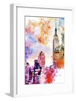 NYC Watercolor Collection - The Empire State Building-Philippe Hugonnard-Framed Art Print
