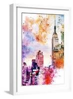 NYC Watercolor Collection - The Empire State Building-Philippe Hugonnard-Framed Art Print