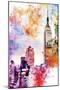 NYC Watercolor Collection - The Empire State Building-Philippe Hugonnard-Mounted Art Print