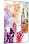 NYC Watercolor Collection - The Empire State Building-Philippe Hugonnard-Mounted Art Print