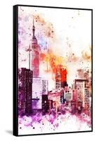 NYC Watercolor Collection - The Empire-Philippe Hugonnard-Framed Stretched Canvas