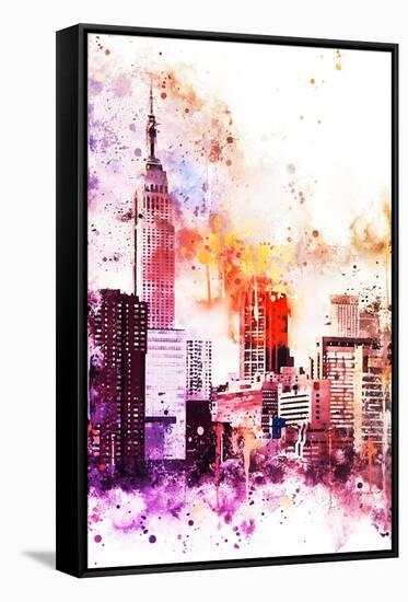 NYC Watercolor Collection - The Empire-Philippe Hugonnard-Framed Stretched Canvas