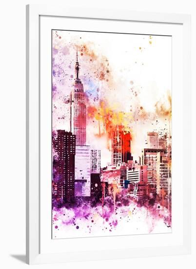 NYC Watercolor Collection - The Empire-Philippe Hugonnard-Framed Art Print