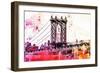 NYC Watercolor Collection - The Manhattan Bridge III-Philippe Hugonnard-Framed Premium Giclee Print