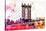 NYC Watercolor Collection - The Manhattan Bridge III-Philippe Hugonnard-Stretched Canvas