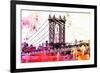 NYC Watercolor Collection - The Manhattan Bridge III-Philippe Hugonnard-Framed Art Print
