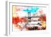 NYC Watercolor Collection - The Manhattan Bridge IV-Philippe Hugonnard-Framed Art Print