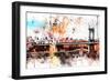 NYC Watercolor Collection - The Manhattan Bridge-Philippe Hugonnard-Framed Art Print