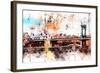 NYC Watercolor Collection - The Manhattan Bridge-Philippe Hugonnard-Framed Art Print