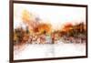 NYC Watercolor Collection - The Skyline-Philippe Hugonnard-Framed Art Print